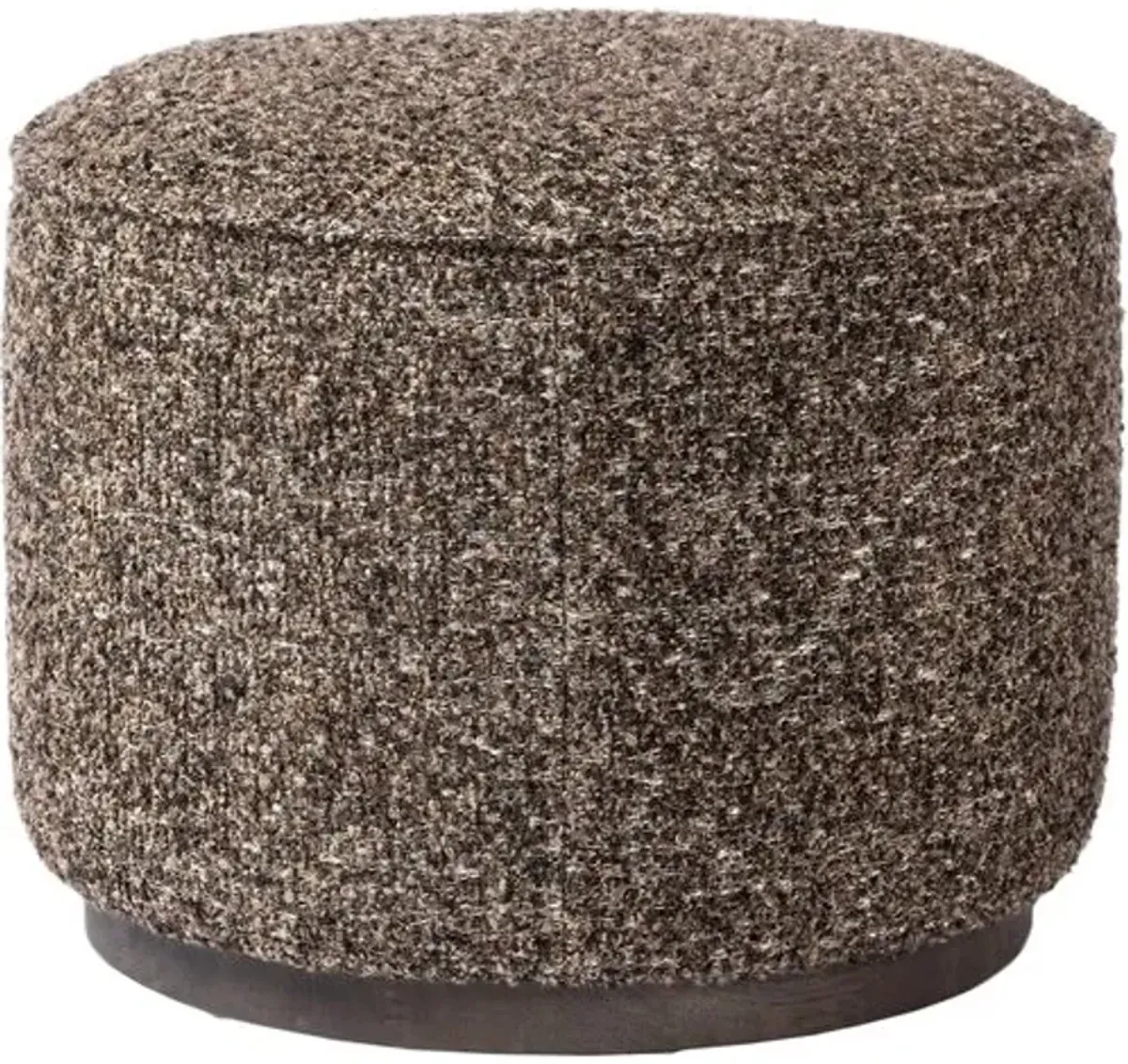 Janessa Round Ottoman - Textured Ivan Granite - Gray