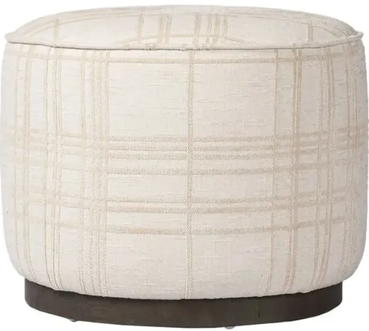 Janessa Round Ottoman - Sheffield Ivory Box Print