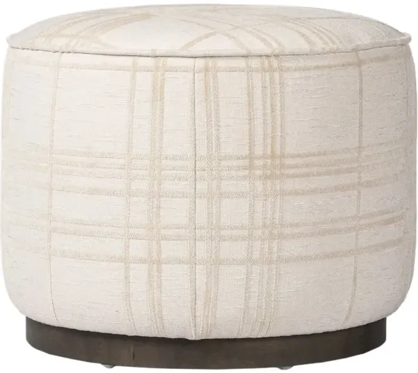 Janessa Round Ottoman, Sheffield Ivory Box Print
