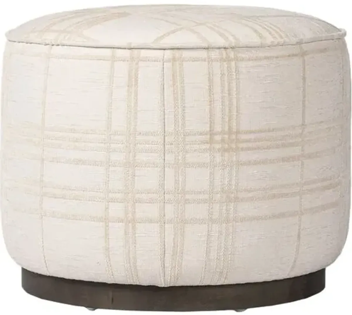 Janessa Round Ottoman - Sheffield Ivory Box Print