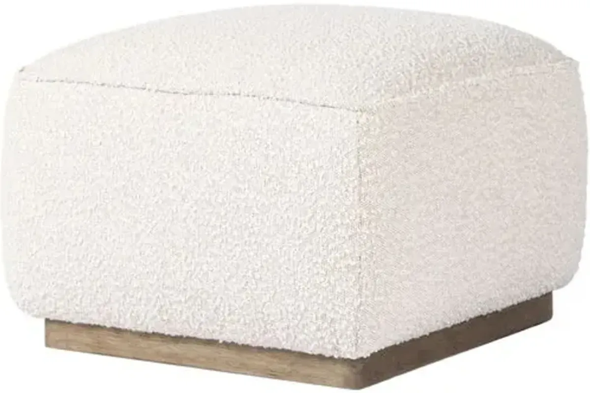 Janessa Square Ottoman - Knoll Natural Boucle - Beige