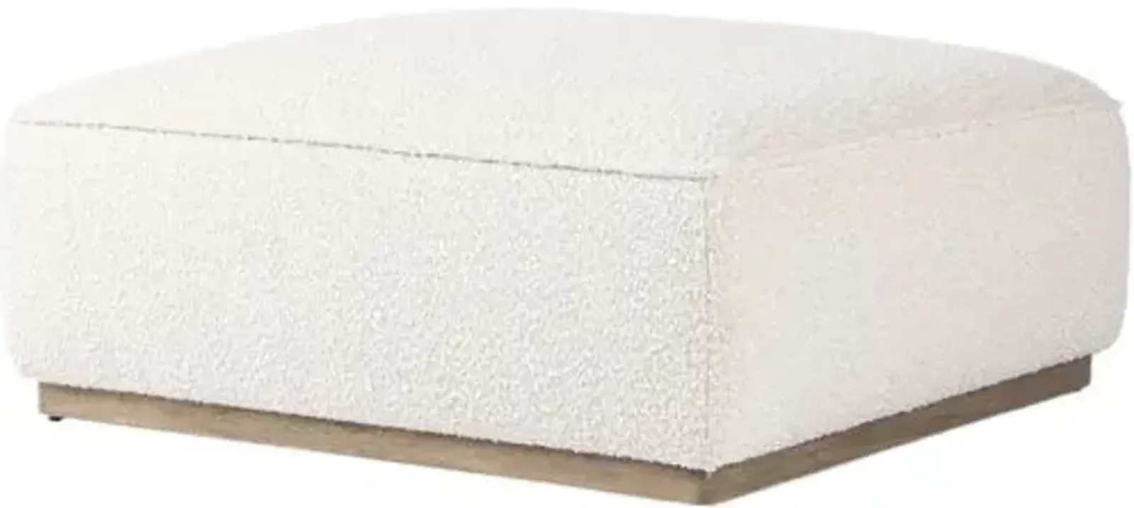 Janessa Square Ottoman - Knoll Natural Boucle - Beige