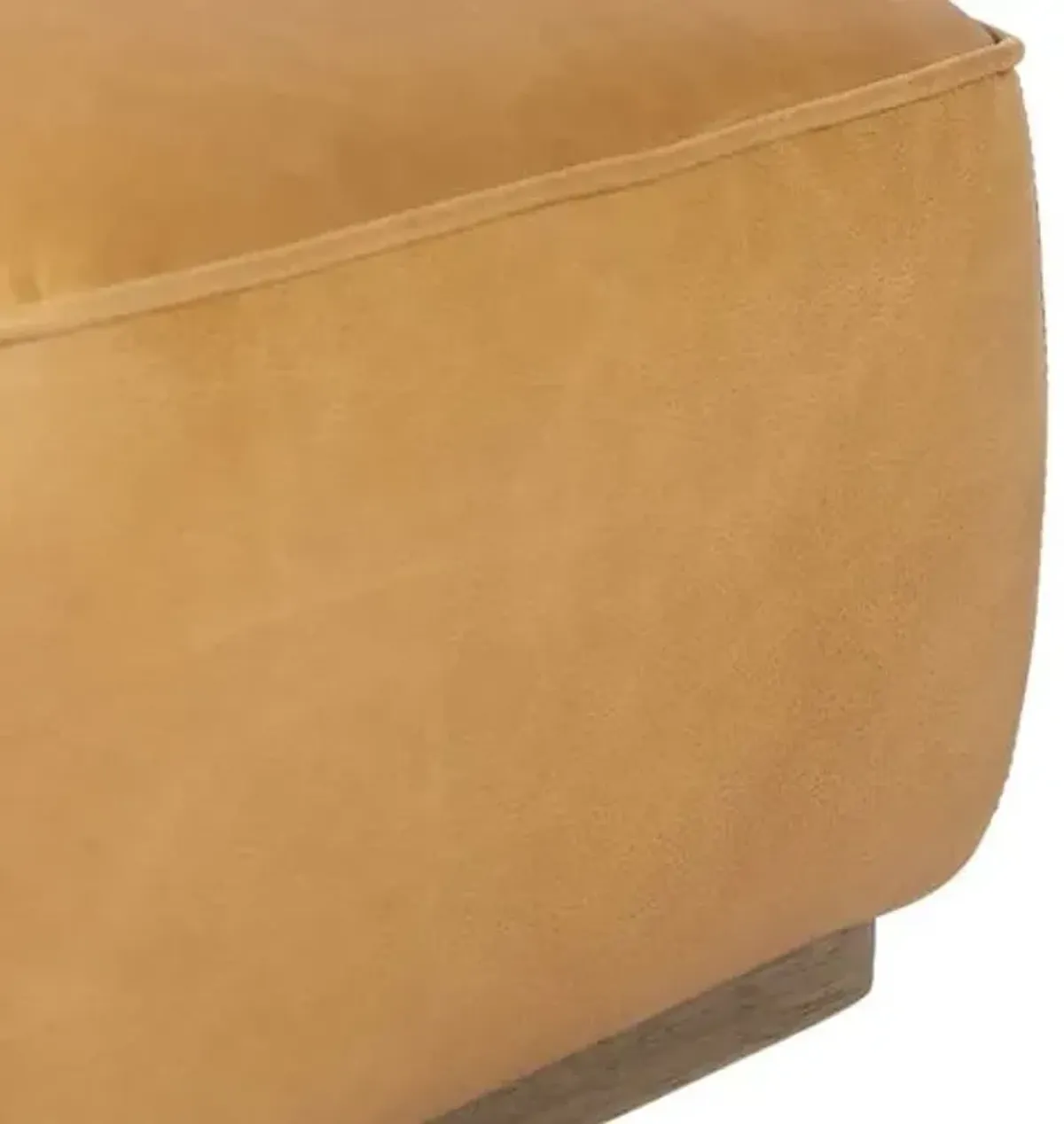 Janessa Square Ottoman - Palermo Butterscotch Leather - Brown