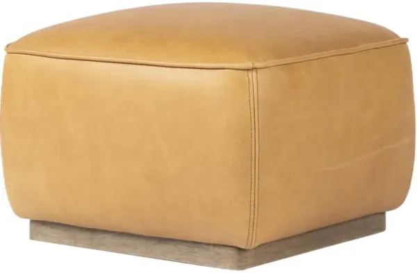 Janessa Square Ottoman, Palermo Butterscotch Leather