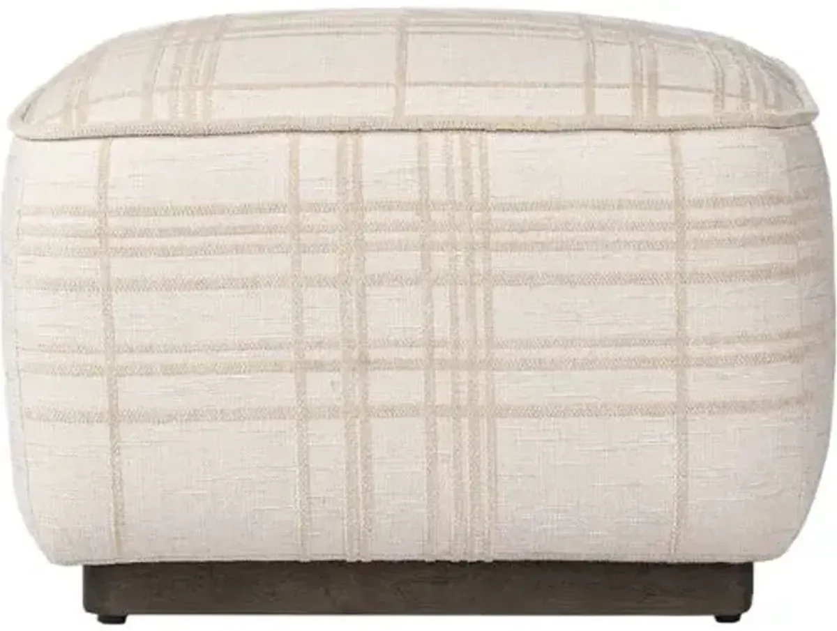 Janessa Square Ottoman - Sheffield Ivory Box Print