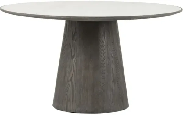 Jameson Round Dining Table, Oak/White Marble