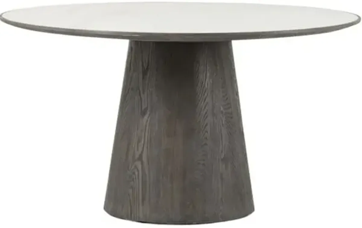 Jameson Round Dining Table - Oak/White Marble