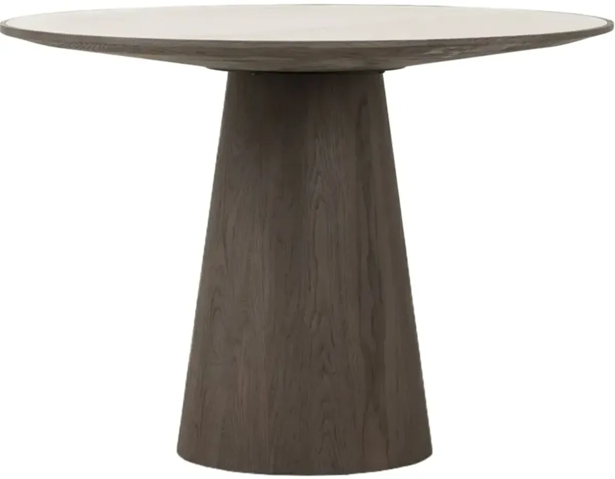 Jameson Round Dining Table, Oak/White Marble