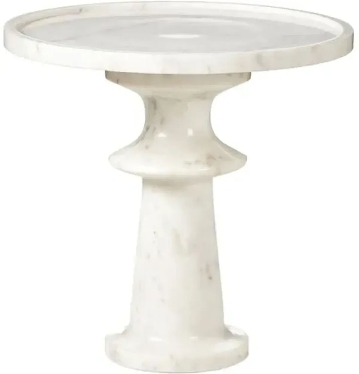 Jagger Marble End Table - White