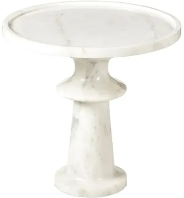 Jagger Marble End Table - White
