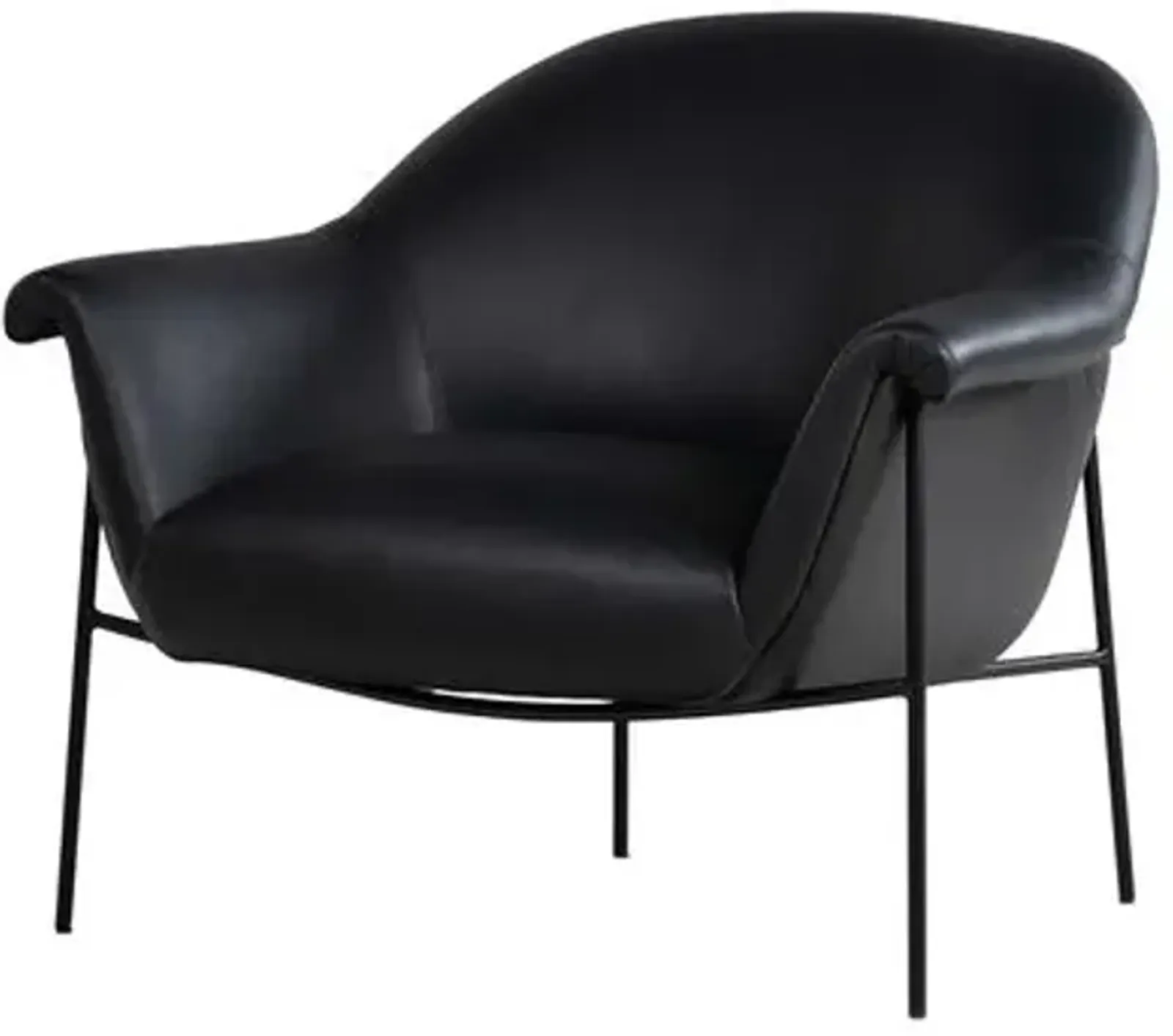 Isidore Chair - Carson Black Leather