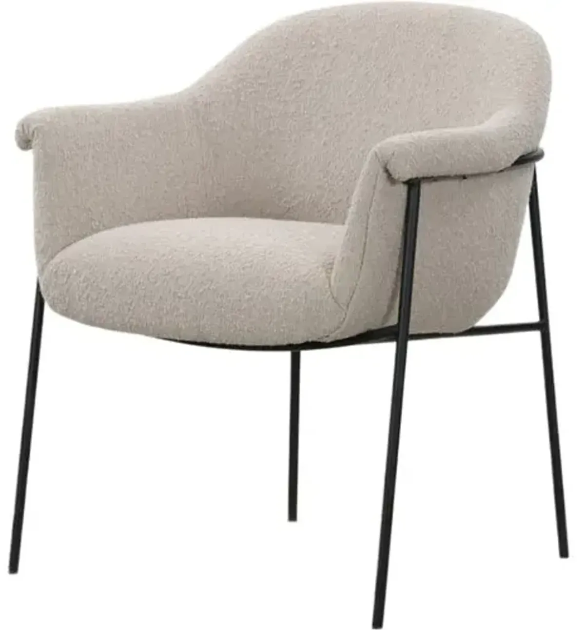 Isidore Dining Chair - Textured Knoll Sand - Beige