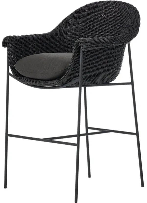 Isidore Outdoor Bar Stool - Black