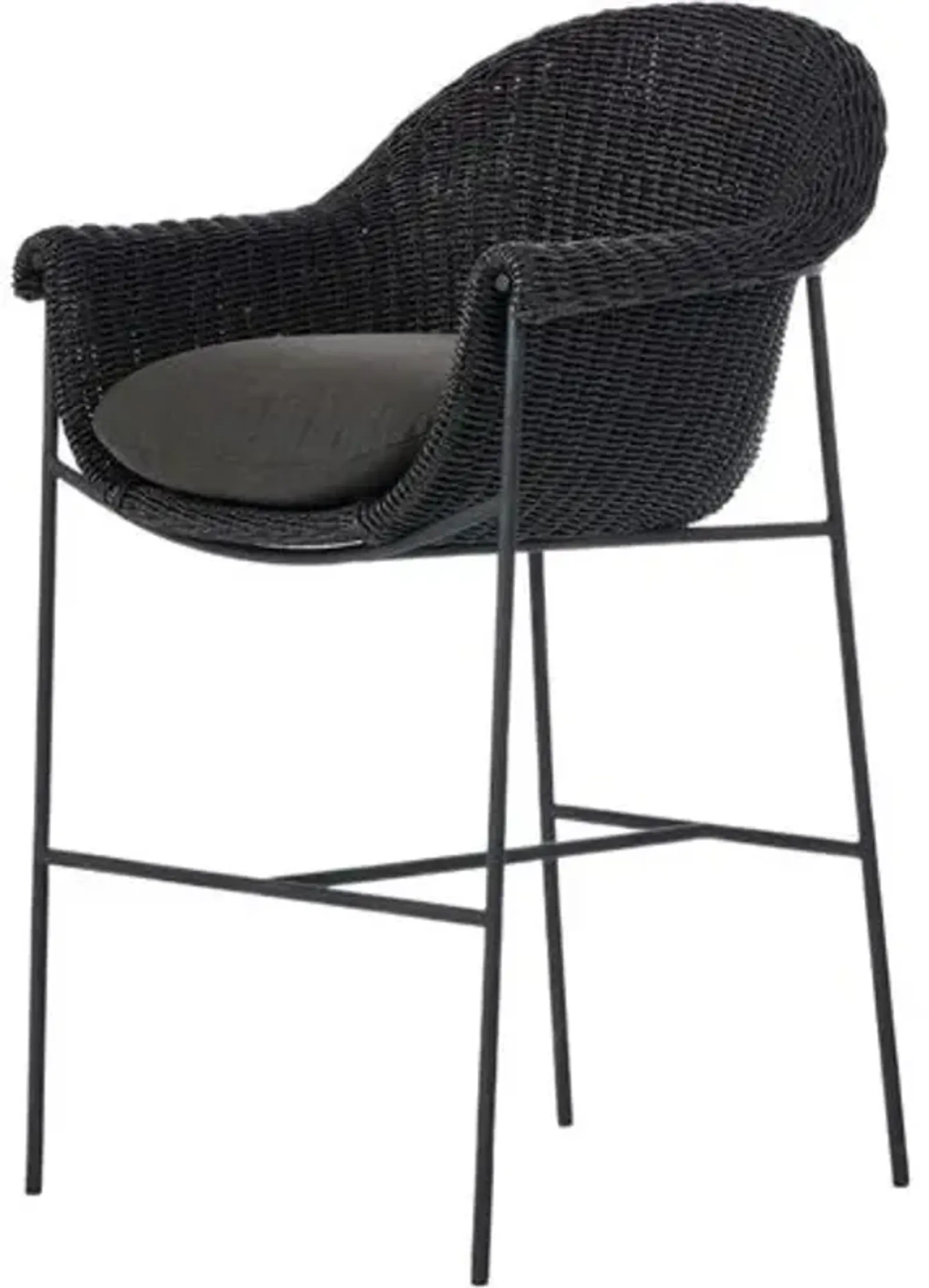 Isidore Outdoor Bar Stool - Black