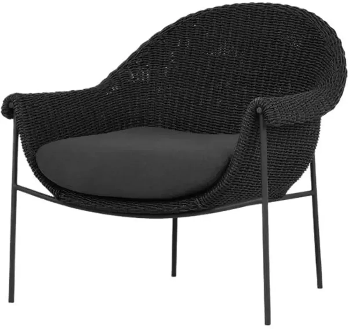 Isidore Outdoor Lounge Chair - Black