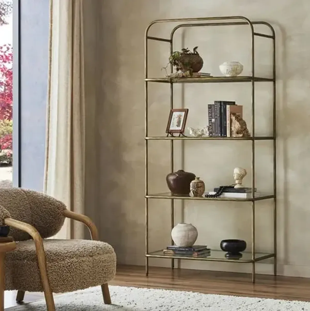 Isaac Bookcase - Gold