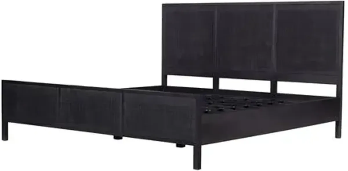 Selena Cane Bed - Black