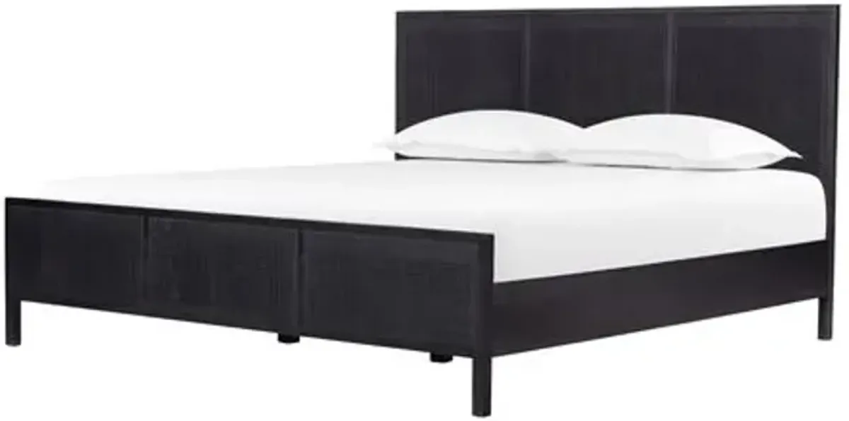 Selena Cane Bed - Black