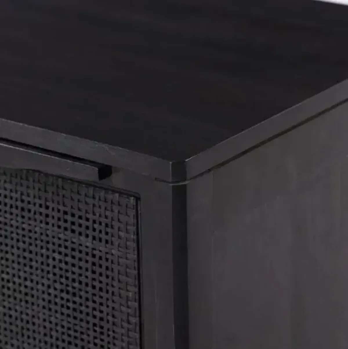 Selena Cane Nightstand - Black