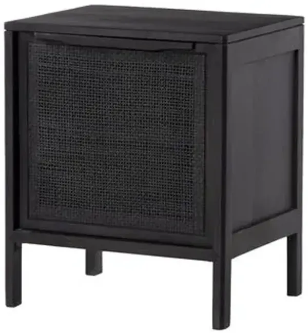 Selena Cane Nightstand - Black