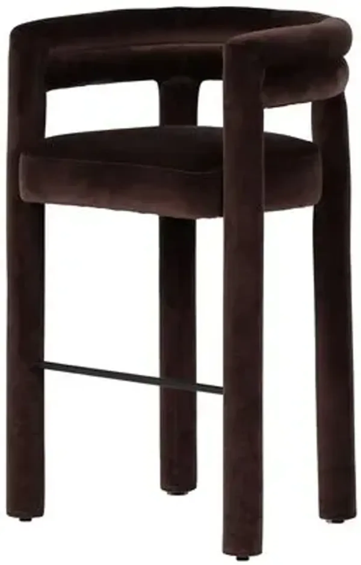 Indigo Bar Stool - Velvet Surrey Cocoa - Brown