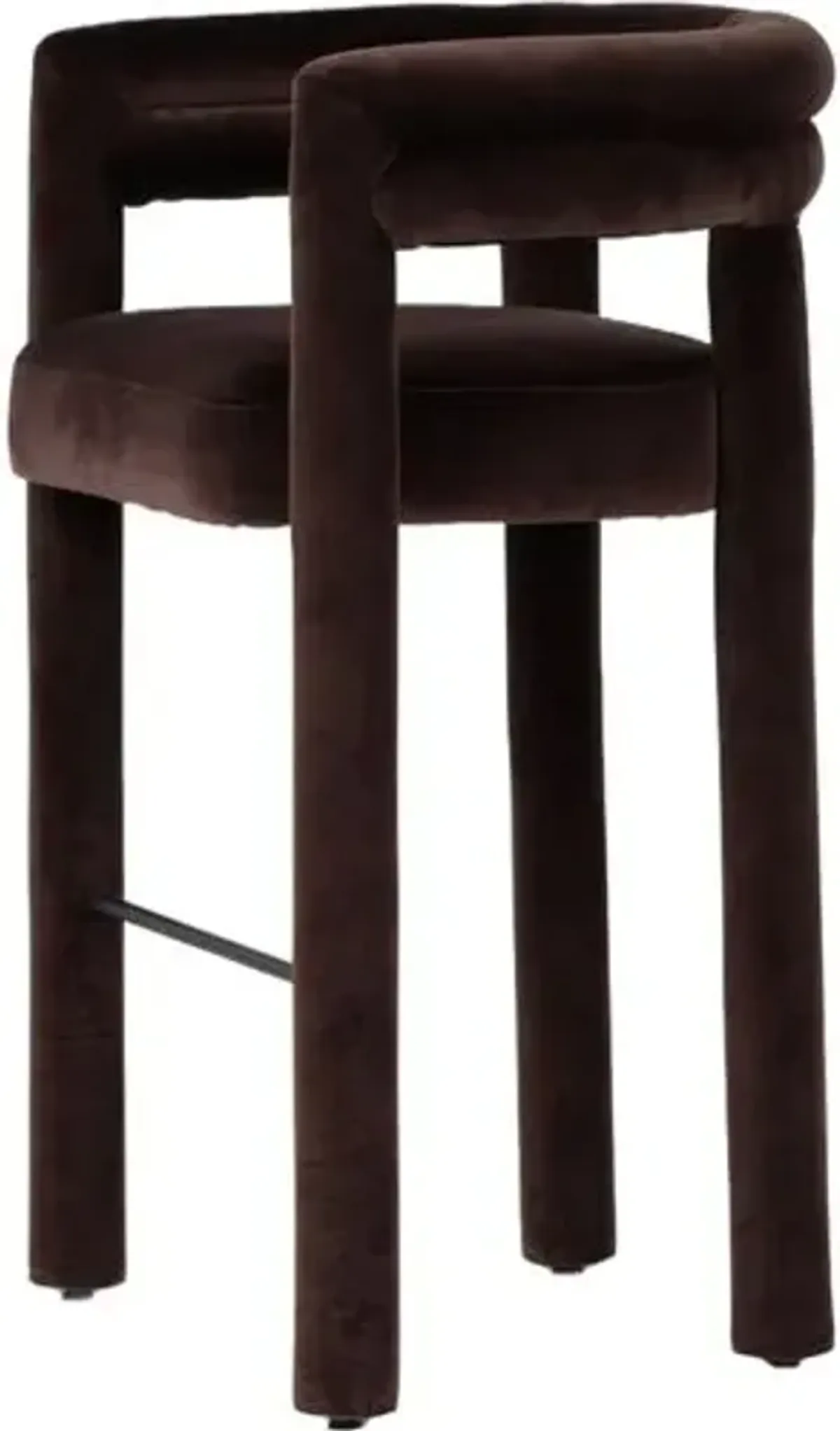 Indigo Bar Stool - Velvet Surrey Cocoa - Brown