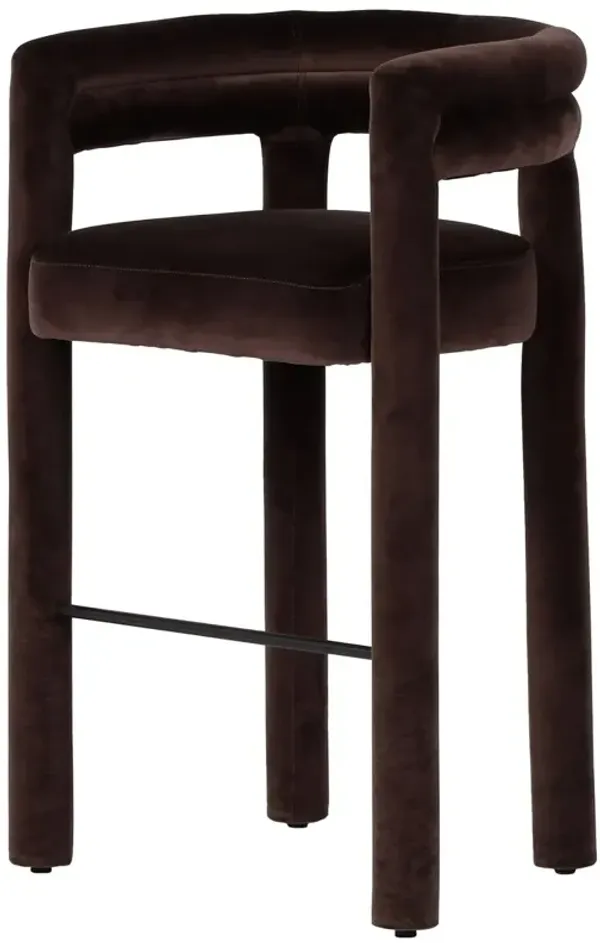 Indigo Bar Stool, Velvet Surrey Cocoa