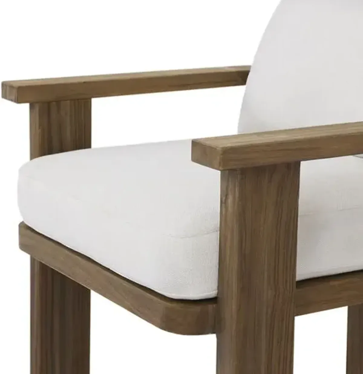 India Outdoor Teak Dining Armchair - Alessi Linen - Brown