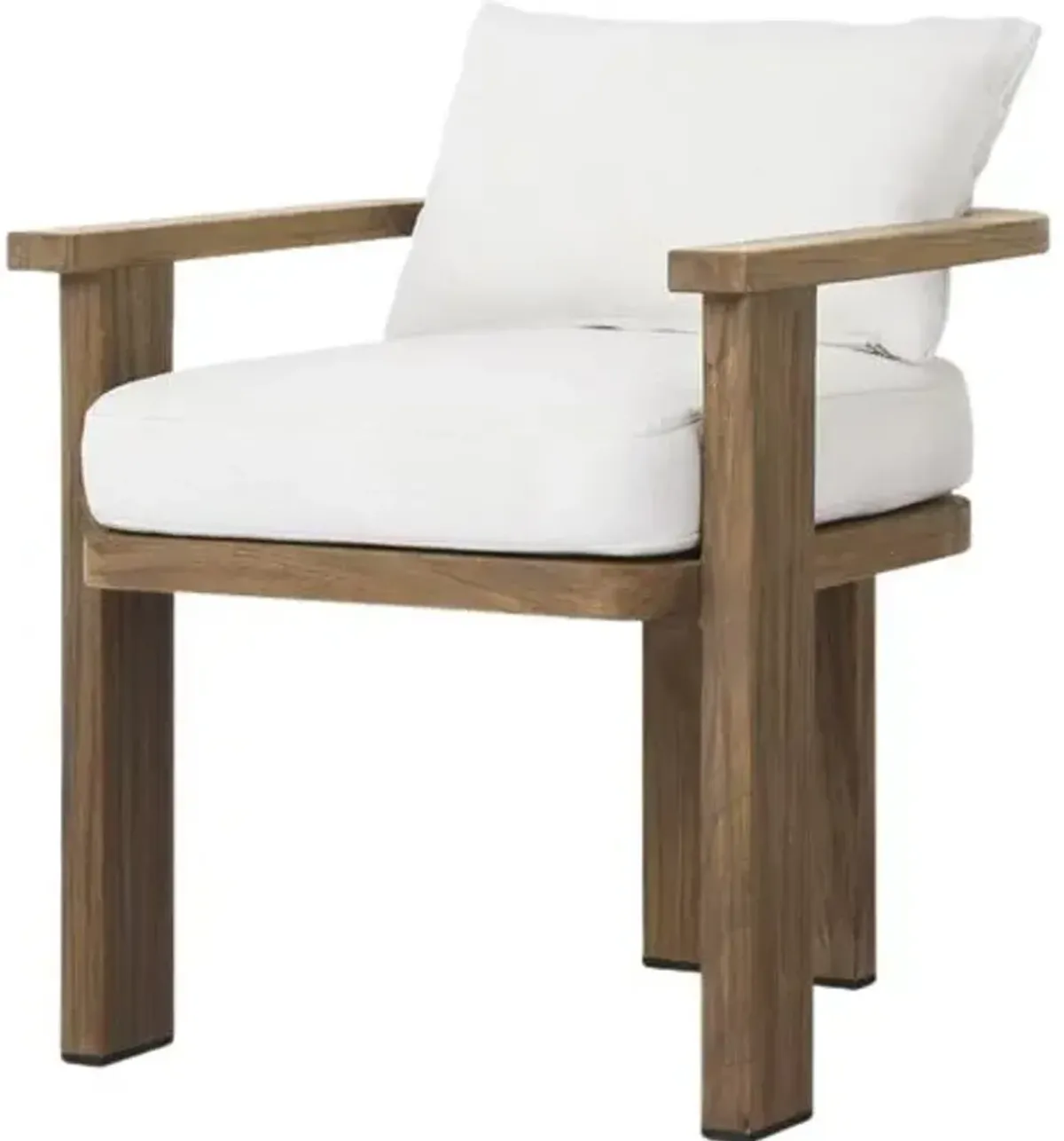 India Outdoor Teak Dining Armchair - Alessi Linen - Brown