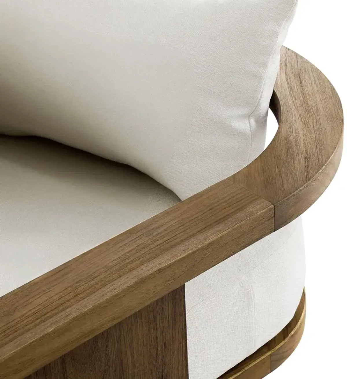 India Outdoor Teak Sofa, Alessi Linen