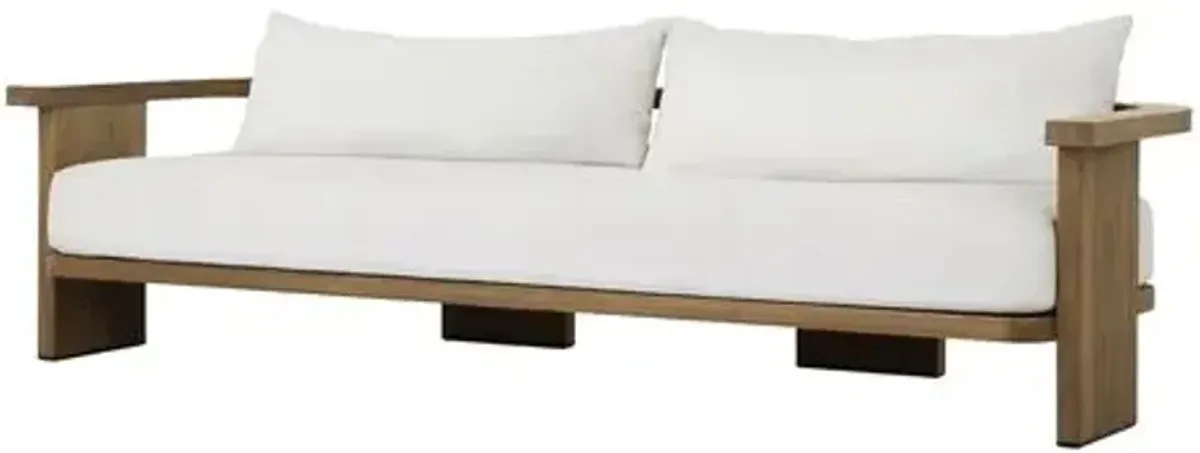 India Outdoor Teak Sofa - Alessi Linen