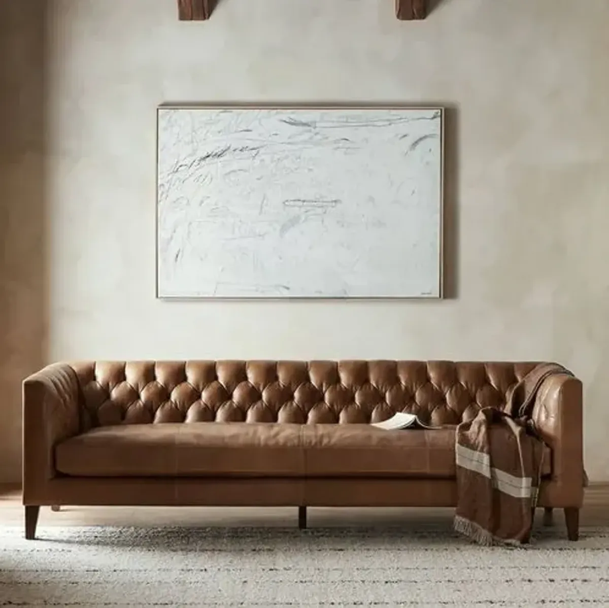 Hayes Leather Sofa - Dakota Warm Taupe