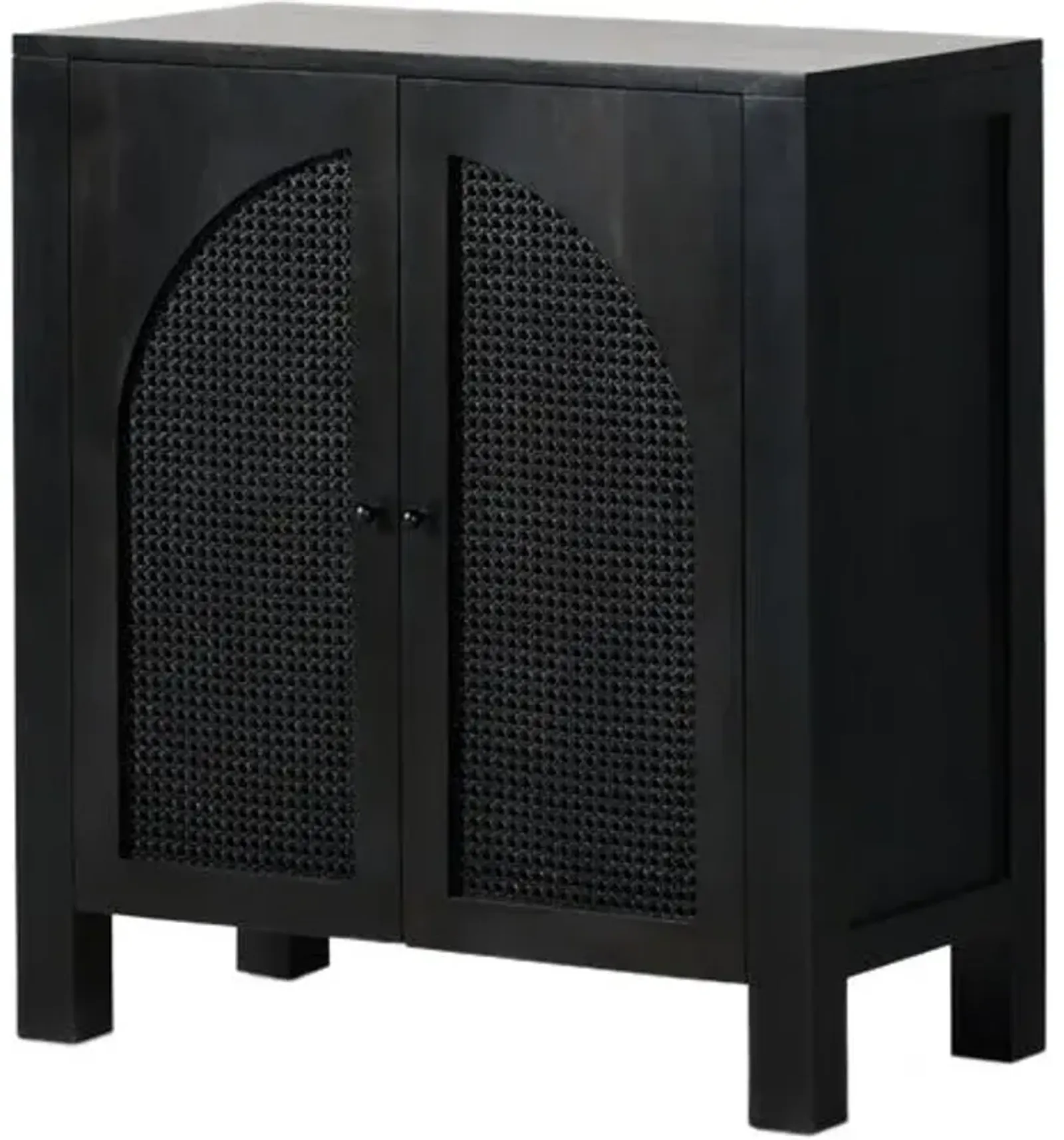 Heather Cane Bar Cabinet - Black