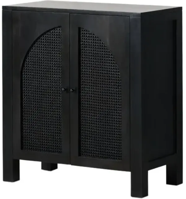 Sabrina Cane Bar Cabinet - Black