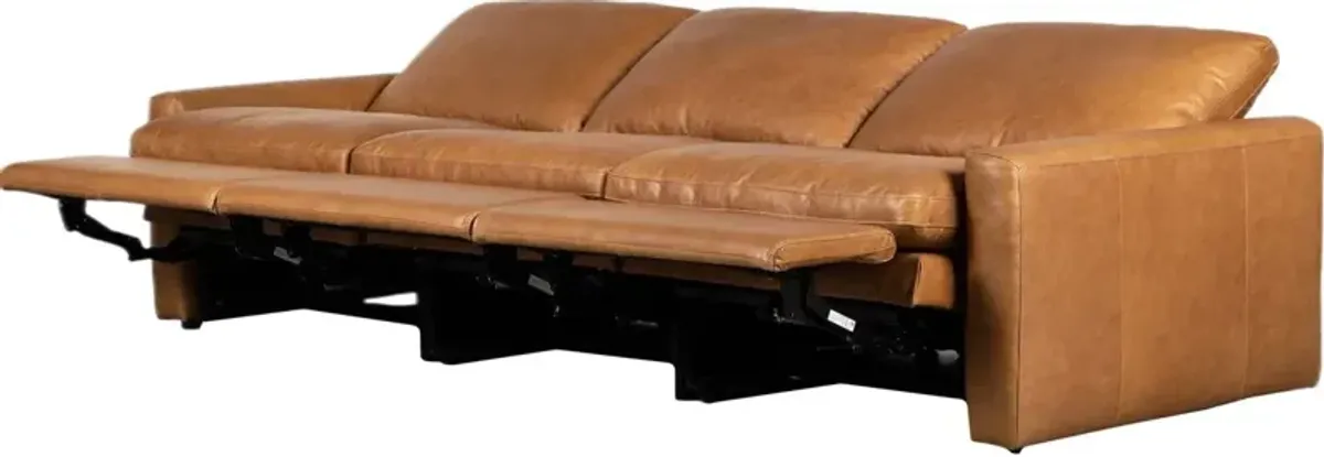 Haven Power Recliner 3-Piece Sectional - Leather Sonoma Butterscotch - Brown