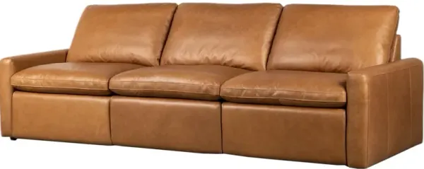 Haven Power Recliner 3-Piece Sectional - Leather Sonoma Butterscotch - Brown