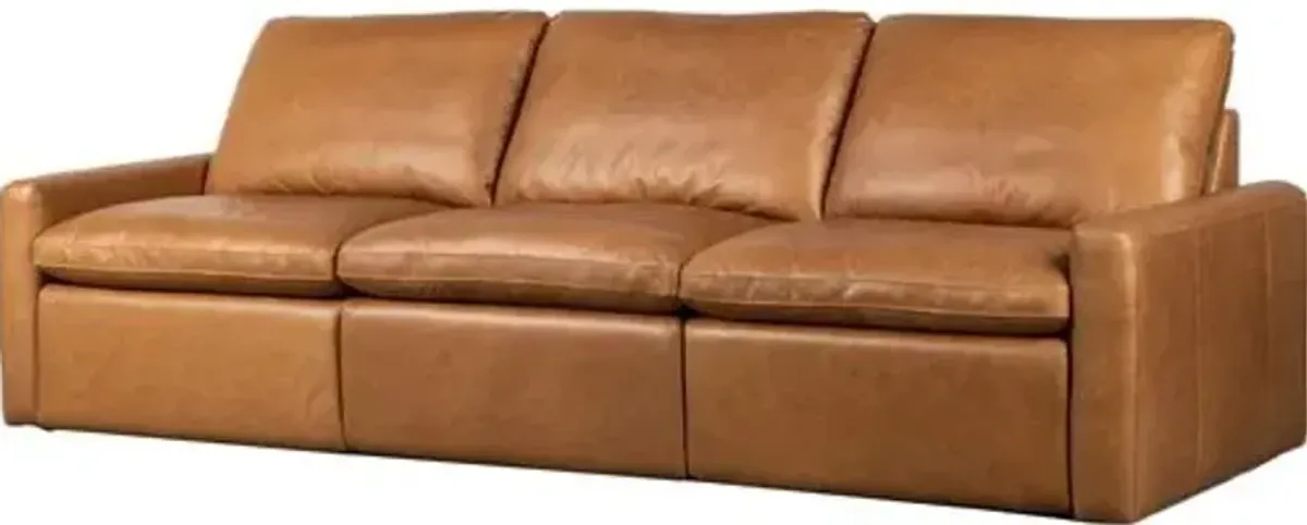 Haven Power Recliner 3-Piece Sectional - Leather Sonoma Butterscotch - Brown