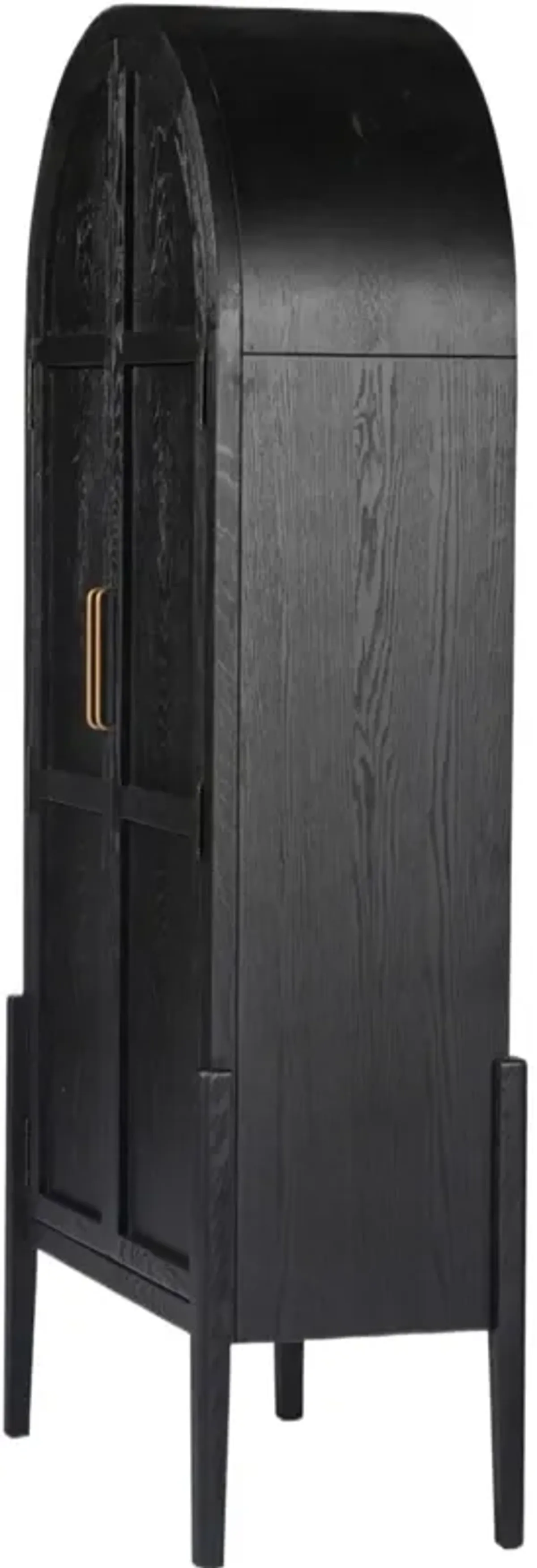 Hattie Arched Panel Door Cabinet - Black