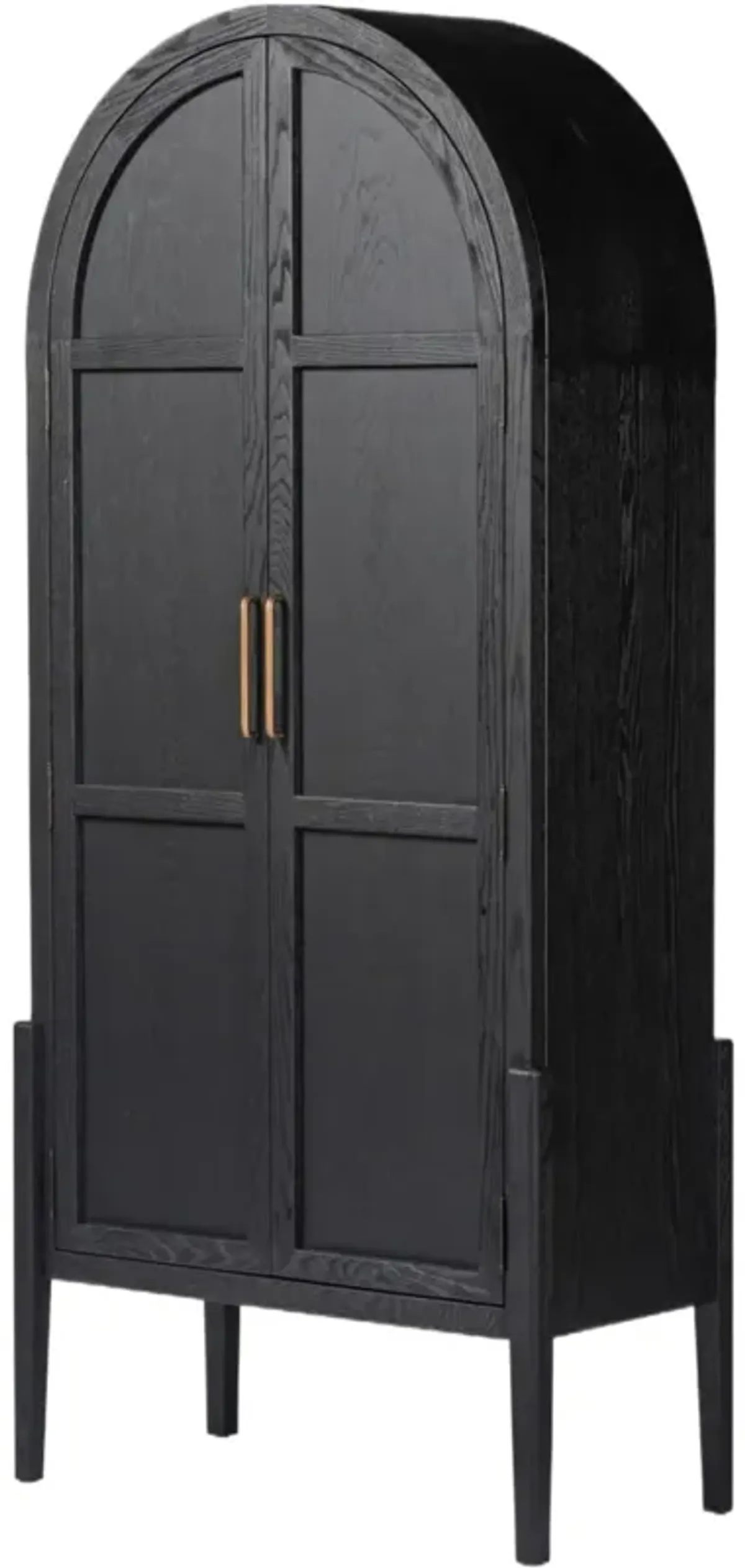 Hattie Arched Panel Door Cabinet - Black