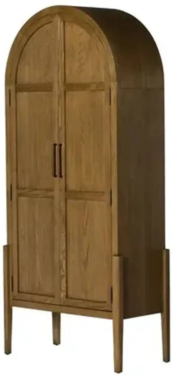 Hattie Arched Panel Door Cabinet - Brown