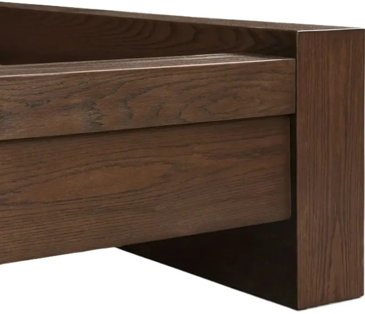 Hank Resawn Oak Bed, Umber