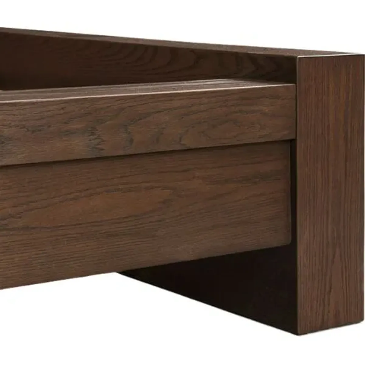 Hank Resawn Oak Bed - Umber - Brown