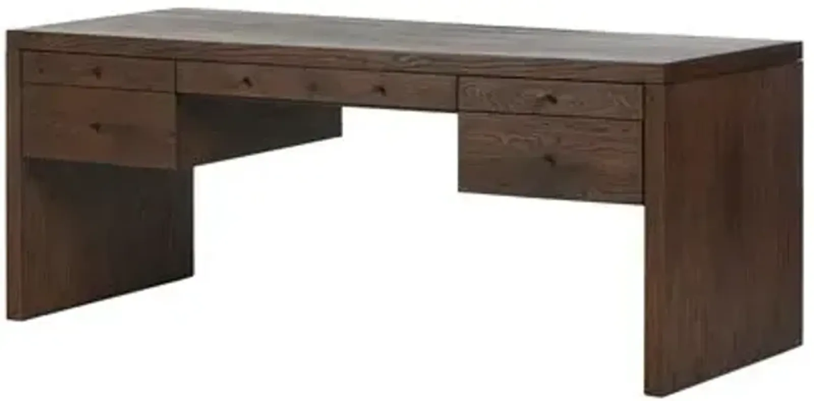 Hank Charging Desk - Umber Oak - Brown