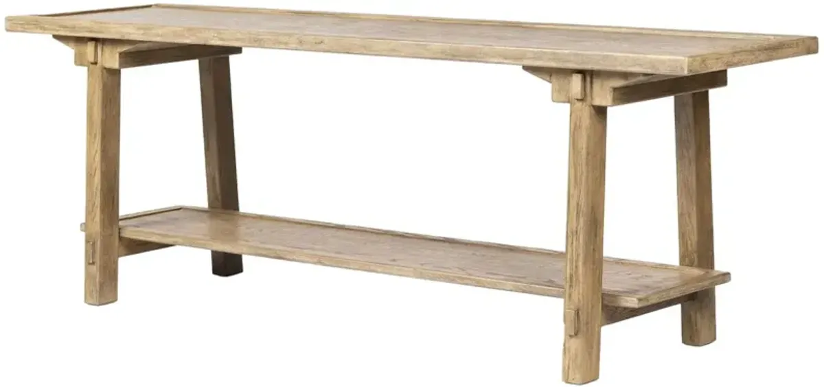 Halle Console Table, Distressed Light Oak
