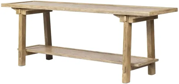 Halle Console Table, Distressed Light Oak