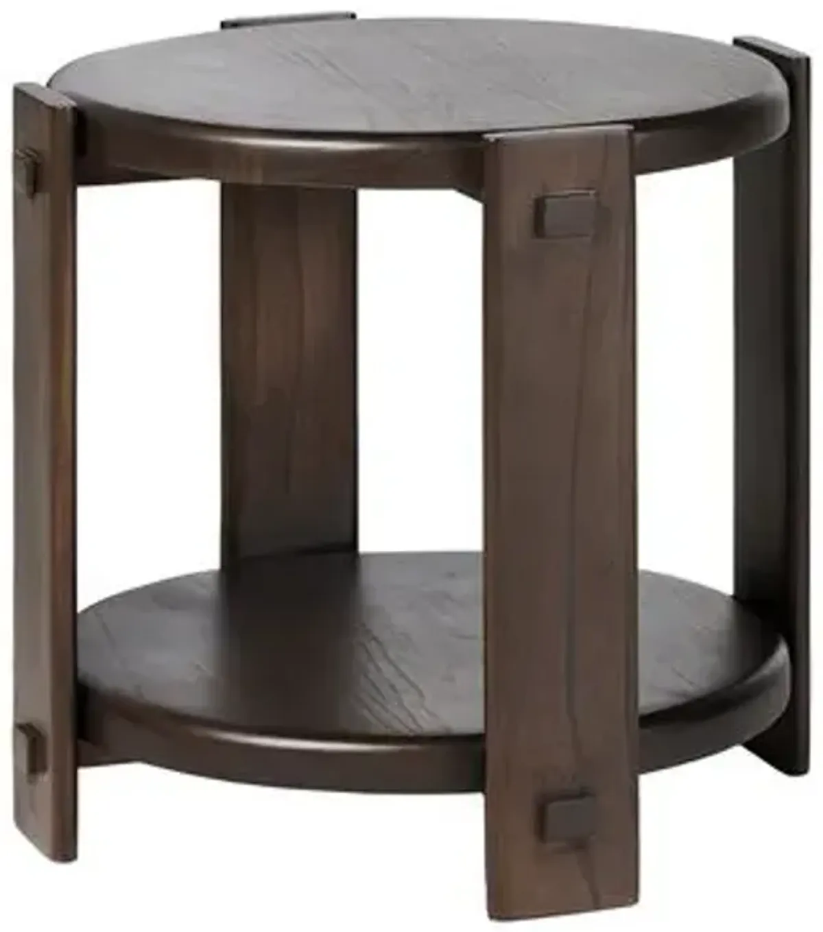 Hadley Two Tier End Table - Matte Brown Neem