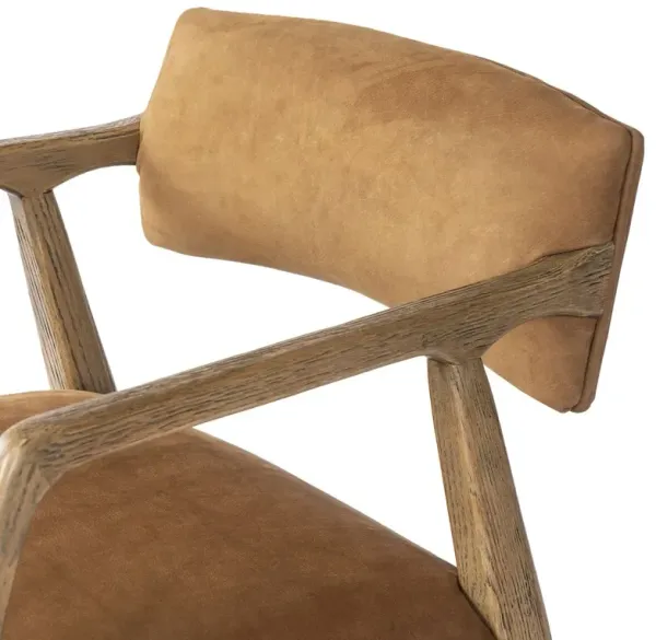 Gunnar Armchair, Nubuck Cognac Leather