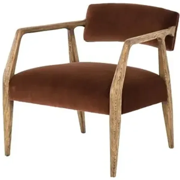 Gunnar Armchair - Velvet - Brown