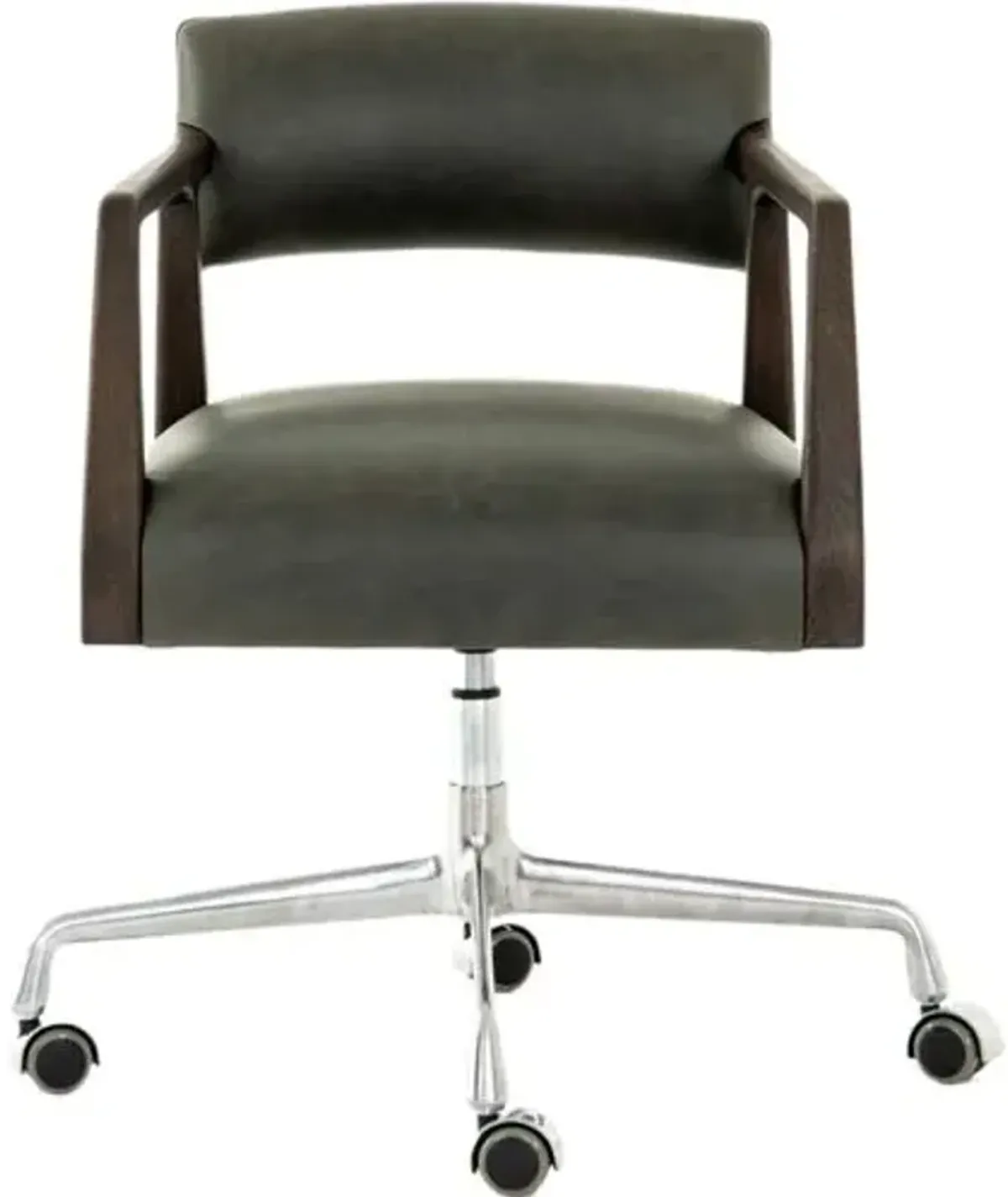 Gunnar Desk Chair - Chaps Ebony Leather - Black