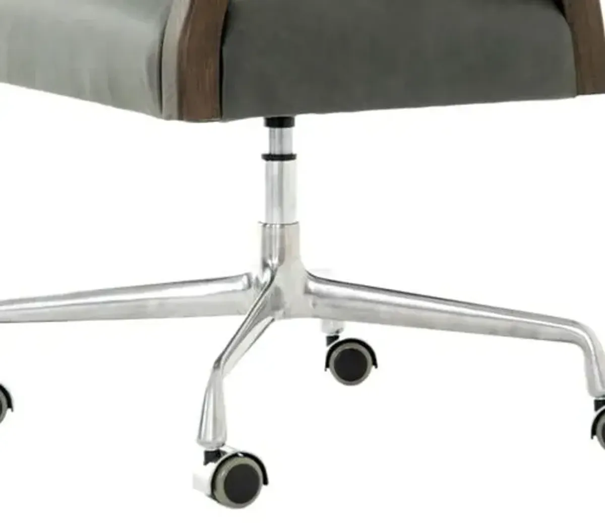 Gunnar Desk Chair - Chaps Ebony Leather - Black